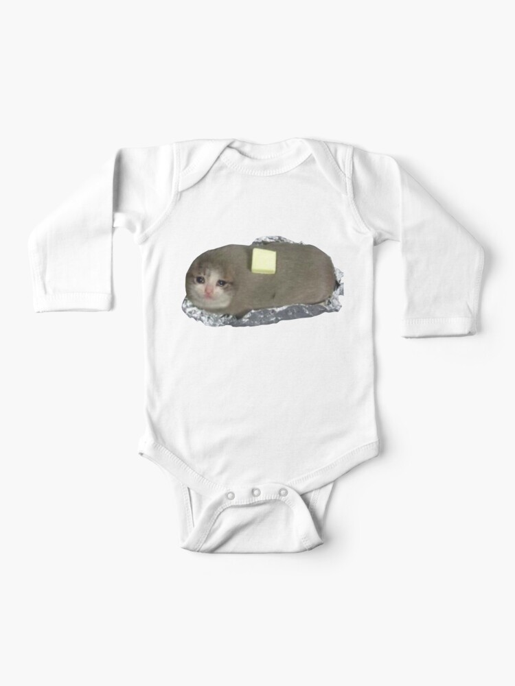 Body Para Bebe Meme Gato Llorando Edicion De Papa Al Horno De Amyshiroi Redbubble