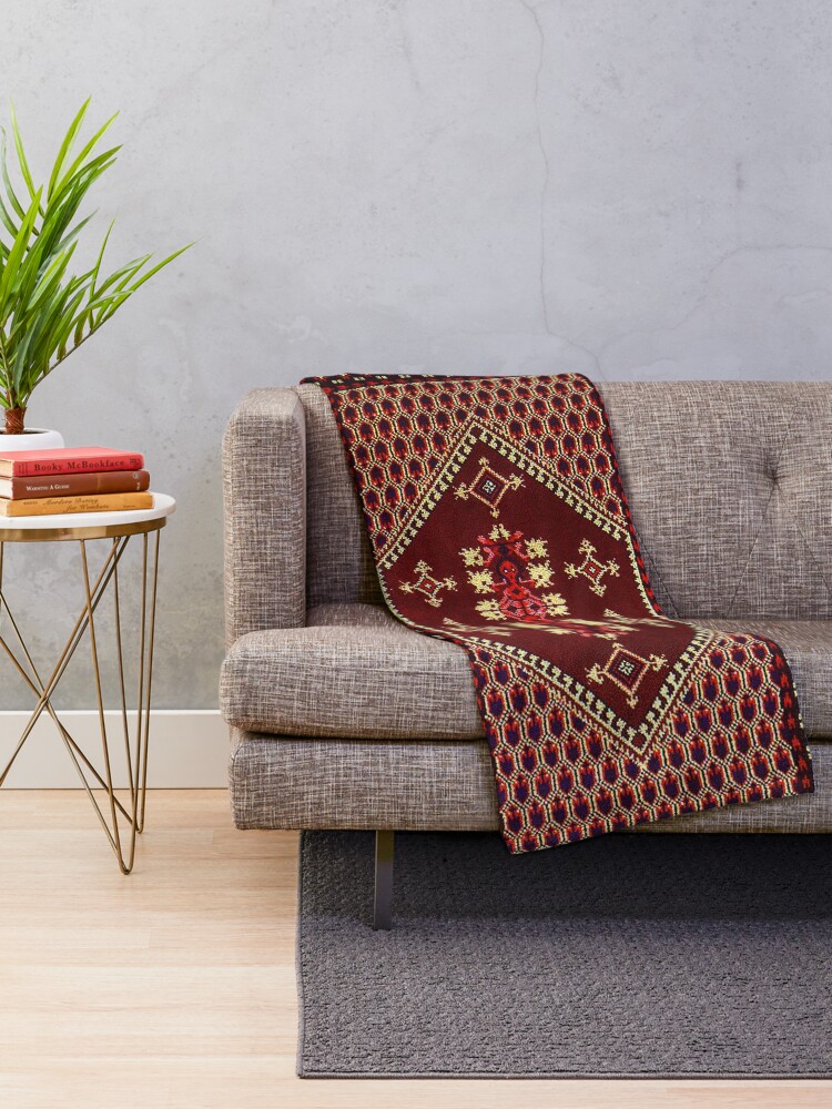 Alternate view of beautiful design of Moroccan style Throw Blanket