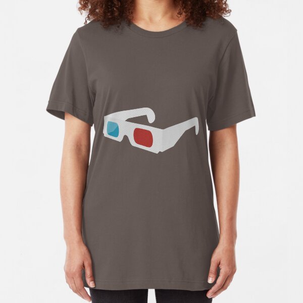 anaglyph stereographic 3D glasses Slim Fit T-Shirt