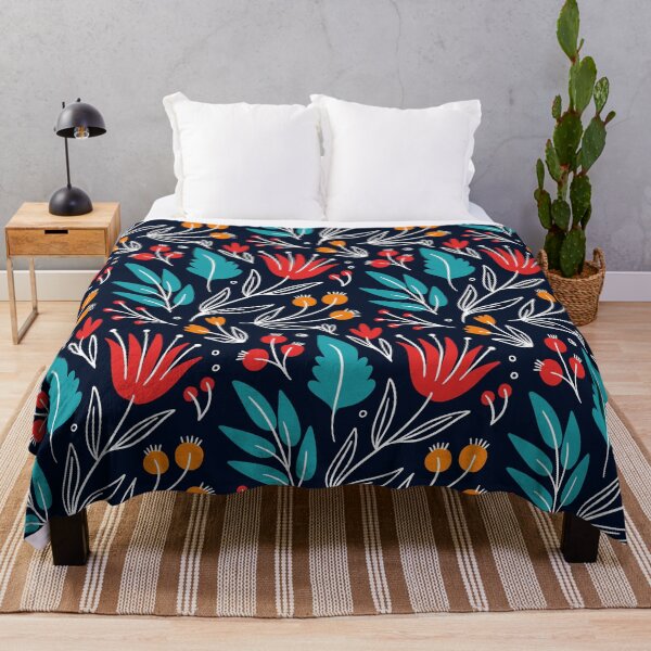 Item preview, Colorful flowers leaves pattern designed and sold by Funny-Vintage.