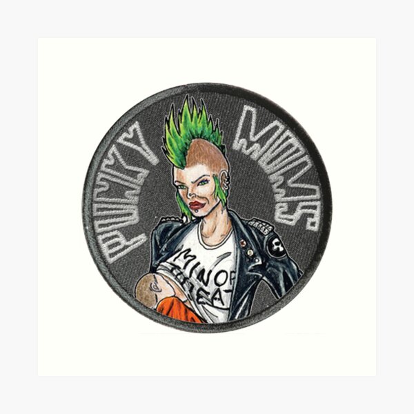 Minerva OG Punky Moms Patch Logo Silver Art Print