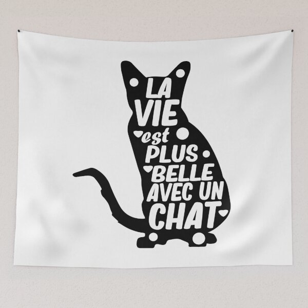 Item preview, la vie est plus belle avec un chat designed and sold by alaechamlal.