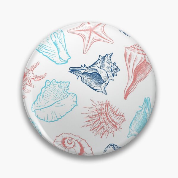 Item preview, Sea Tales, Sea Shells Seamless Pattern, Summer Seamless Pattern With Sea Shells, Seashells In Blue And Red designed and sold by Vic Torys ☆.
