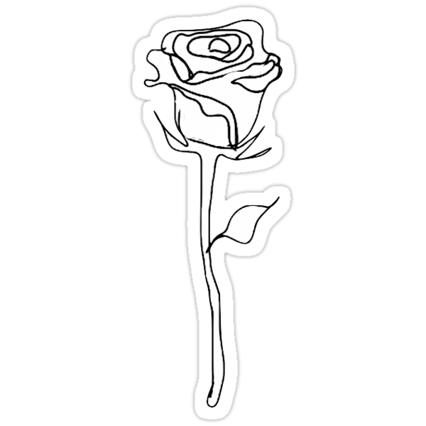 rose outline stickers by carlac redbubble