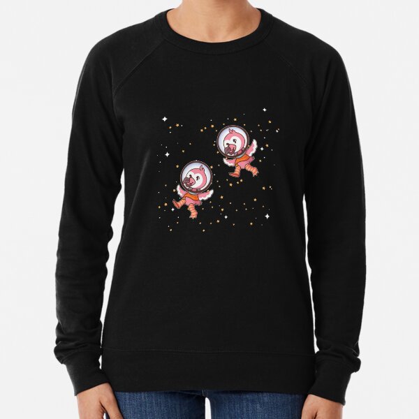 flim flam flamingo youtube in space / pink cartoon flamingos for kids Lightweight Sweatshirt