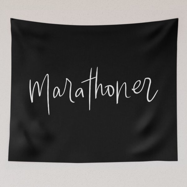Item preview, marathon runner lettered graphic designed and sold by Cedarrue.
