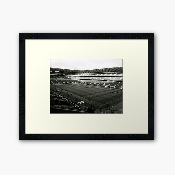 Twickenham. Black and White. Framed Art Print