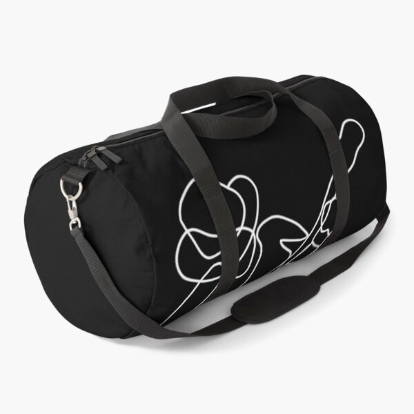One Line Art - Single Continuous Line Drawing of a Musician Playing Banjo Guitar Duffle Bag