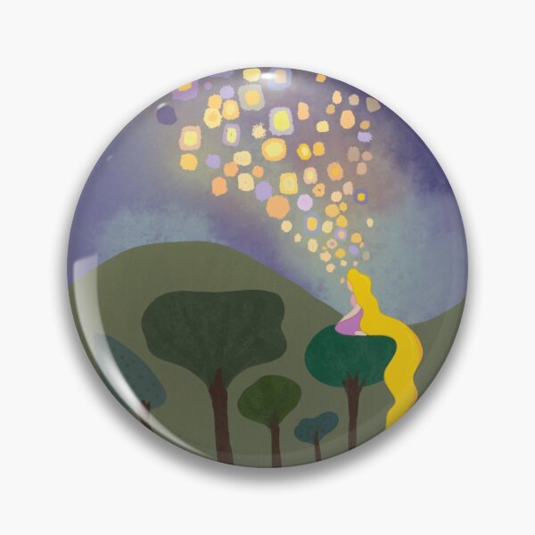 tangled floating lanterns sticker Pin