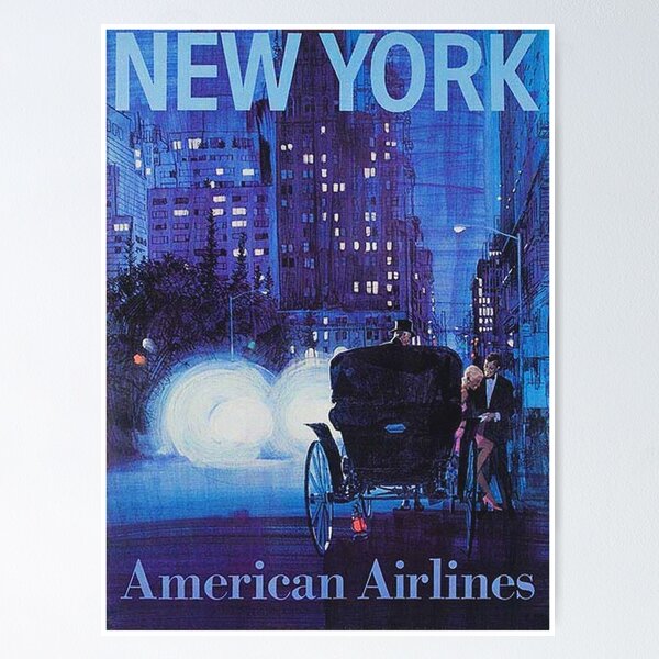 Item preview, New York Vintage Travel Poster designed and sold by vintagevivian.
