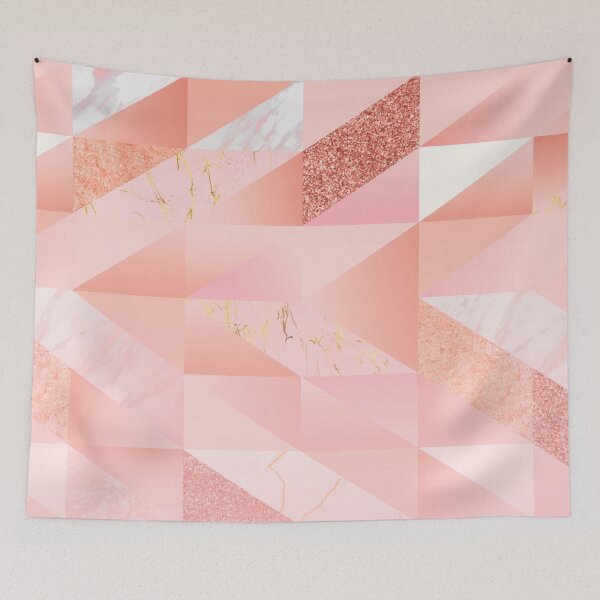 Item preview, Intense Bronze Girly Pink Glitter Geometric Marble Pattern Background designed and sold by Vic Torys ☆.