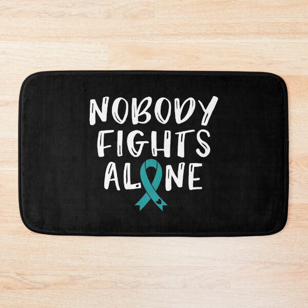 Item preview, Nobody Fights Alone - Ovarian Cancer Awareness Teal Ribbon September designed and sold by NotEnoughSpoons.