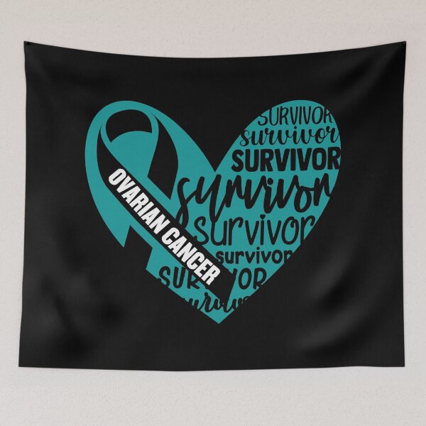 Item preview, Ovarian Cancer Survivor Heart Awareness Teal Ribbon September designed and sold by NotEnoughSpoons.
