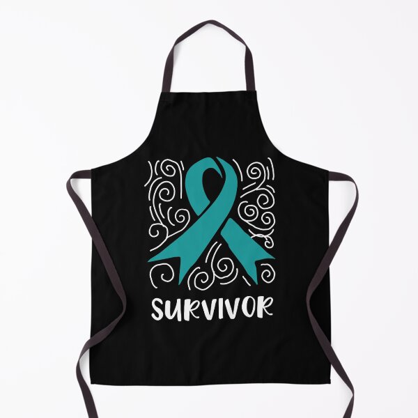 Item preview, Ovarian Cancer Awareness Teal Ribbon Doodle Swirl Survivor September designed and sold by NotEnoughSpoons.