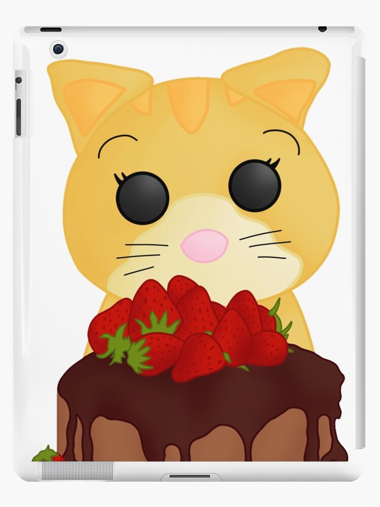 Adopt Me Ginger Cat Eats Chocolate Cake Ipad Case Skin By Lipertu Redbubble - roblox adopt me unicorn cake