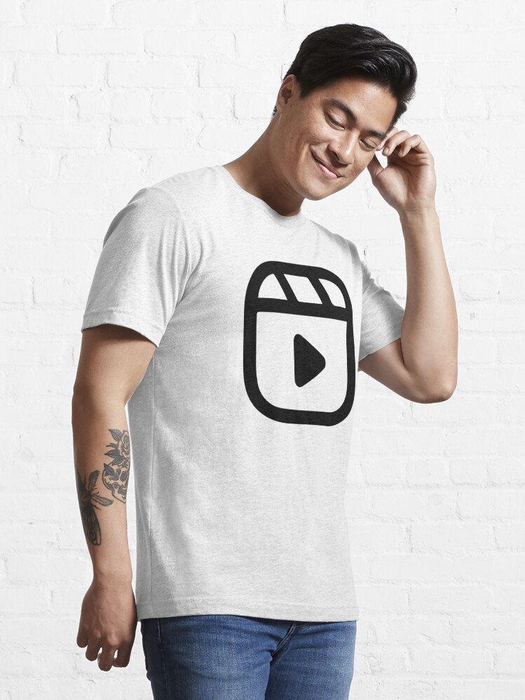Black and White Instagram Reels Logo Essential T-Shirt for Sale