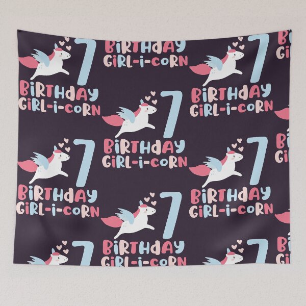 Item preview, Kids Birthday Girl-i-Corn Unicorn Alicorn Lovers Happy 7th Bday graphic designed and sold by doodabobs.