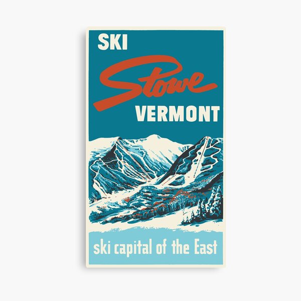 Ski Stowe Vermont, affiche vintage Impression sur toile