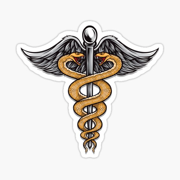 Vista previa del artículo con la obra «Símbolo de serpiente médica», diseñado y vendido por OutLoudDesigns.
