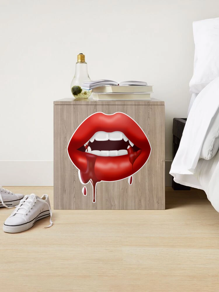 Red Lips and Vampire Fangs Art Board Print for Sale by ArtByBusyBee