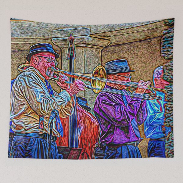 Item preview, Music from the horns filled the evening air designed and sold by Steven Kight.