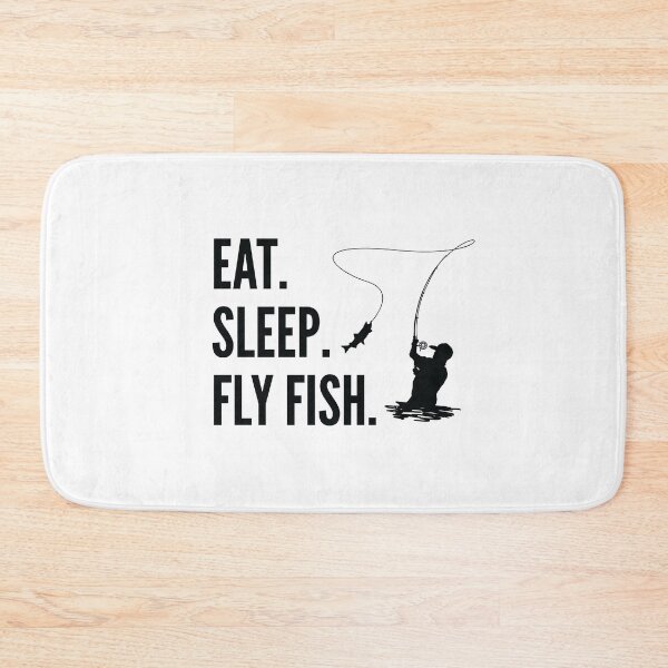 Item preview, Eat Sleep Fly Fish with a Fisherman Silhouette designed and sold by EstelleStar.