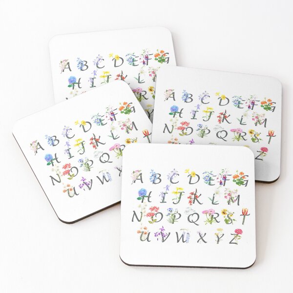 Item preview, hand painted alphabets and watercolor flowers  designed and sold by ColorandColor.