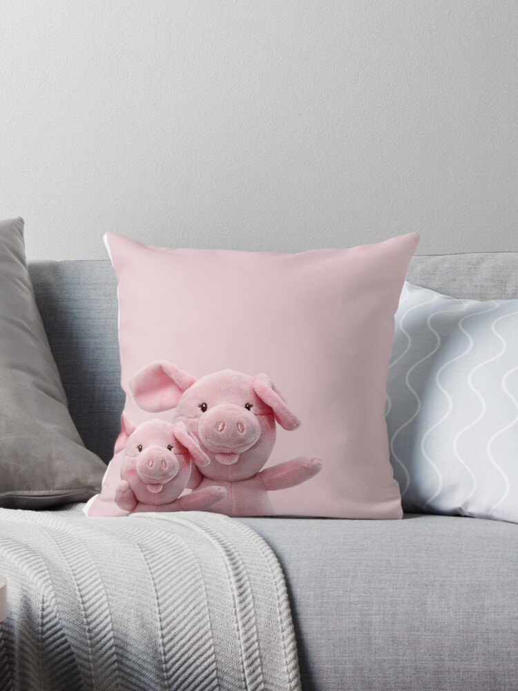 plush pink throw pillows