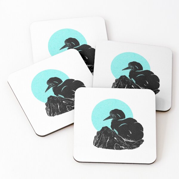 Item preview, Baby gannet linocut designed and sold by FoxglovesCorner.