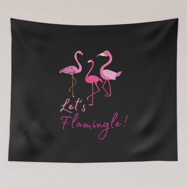 Item preview, let's flamingle, flamingo, pink, art, canvas, bird, feather, beak, designed and sold by prteacool.