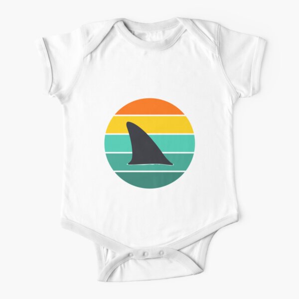 Shark Fin Sunrise Sunset Artwork Short Sleeve Baby One-Piece