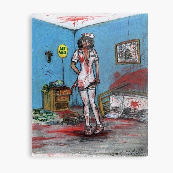 Get Well Soon - Zombie Nurse Metal Print