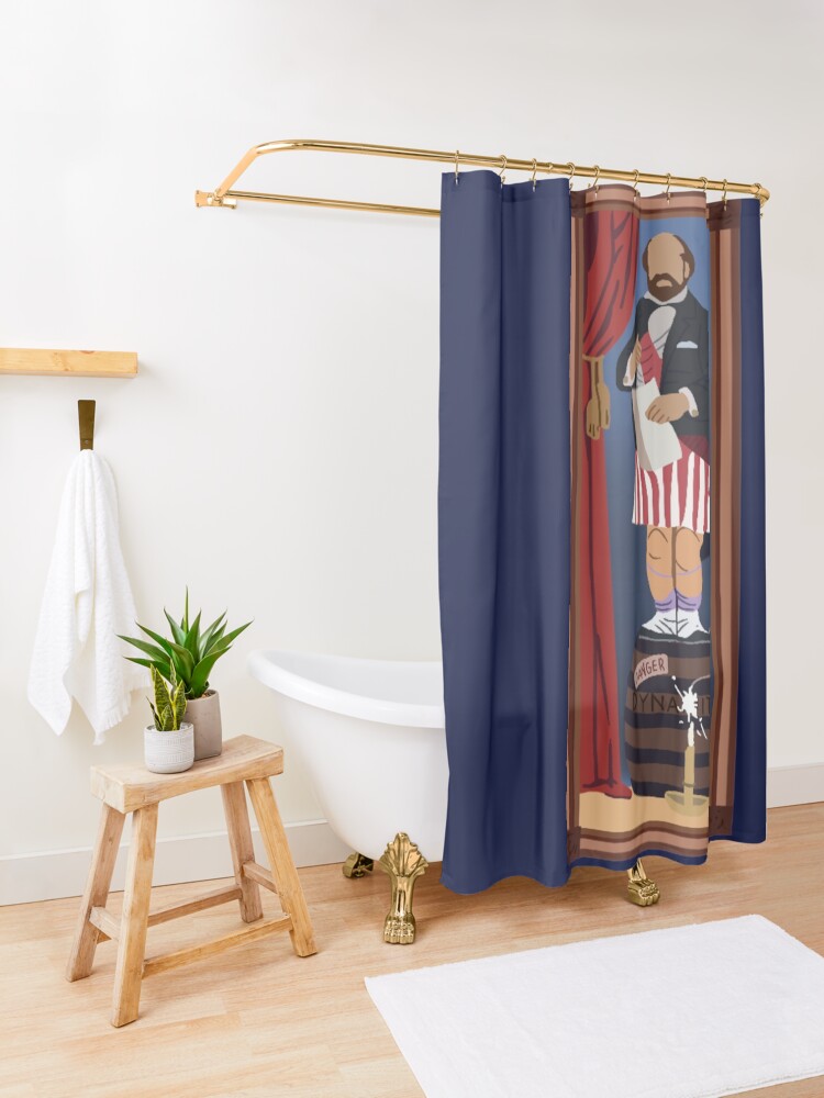 "Minimalist Bearded Gentleman Haunted Mansion Portrait" Shower Curtain