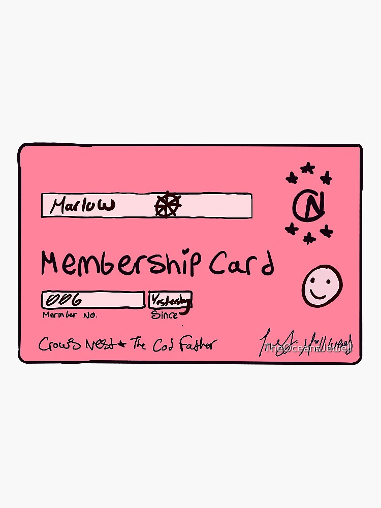 "Crows nest membership Marlow" Sticker by TheOceansJewell Redbubble