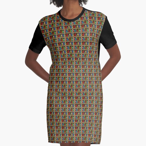 Bookshelves on Bookshelves Graphic T-Shirt Dress