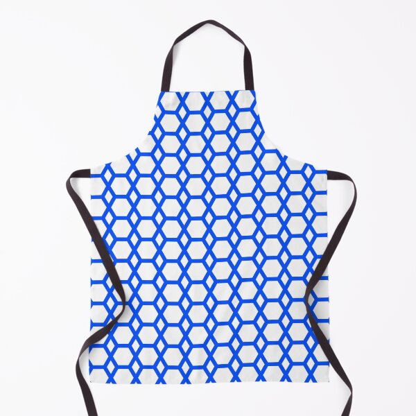 Blue Yellow and White Hexagon Pattern outlet Full Apron