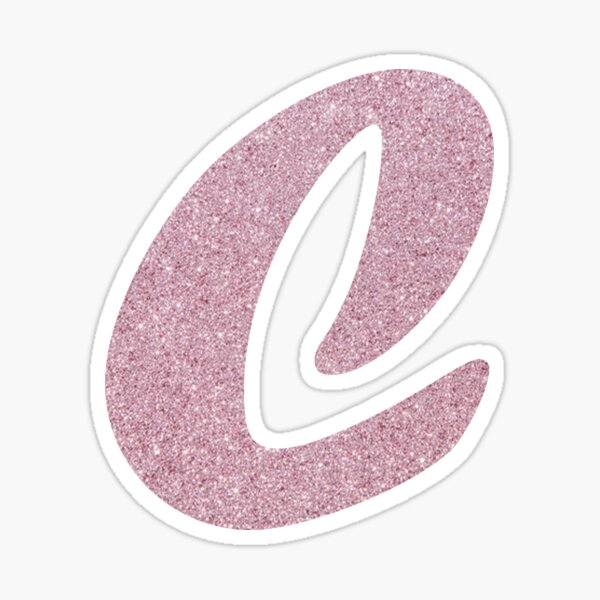 letter c pink glitter stickers redbubble