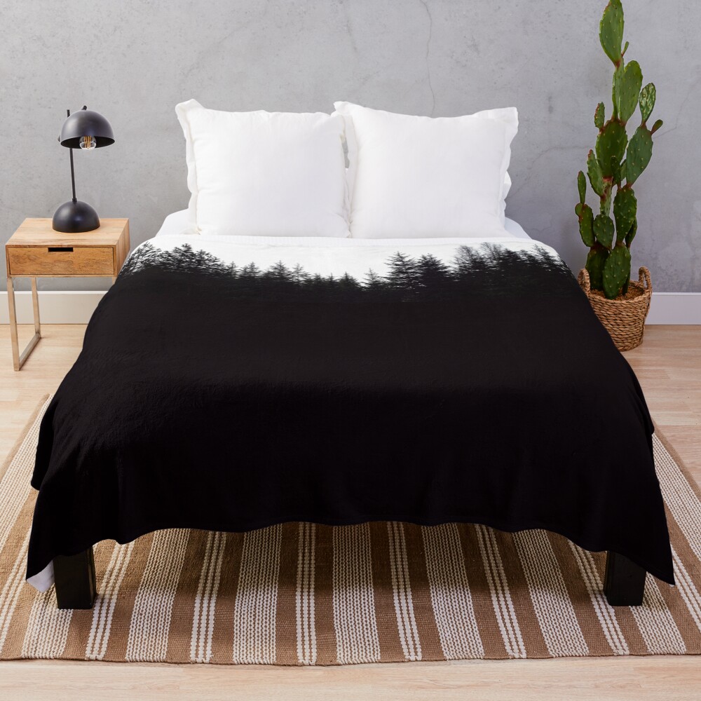Pine Tree Skyline Throw Blanket