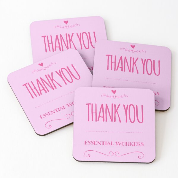 Item preview, Thank You Essential Workers (heart) pink designed and sold by LiveAndGlow.