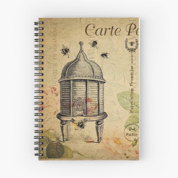 Item preview, Honey Bee Hive Vintage Postcard Carte Postale Floral Shabby Chic Seasons designed and sold by WizardsWorld.