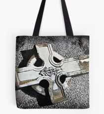 Graveyard Adornments #12 - Fallen cross on a bed of shells Tote Bag