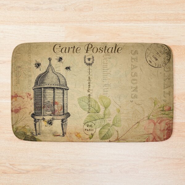 Item preview, Honey Bee Hive Vintage Postcard Carte Postale Floral Shabby Chic Seasons designed and sold by WizardsWorld.