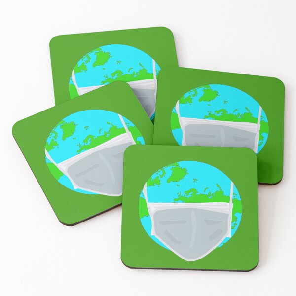 Item preview, Planet earth wearing protective face mask. designed and sold by Kajaniko.
