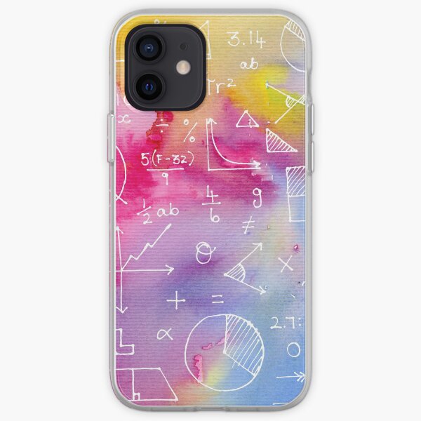 Math formulae (watercolor background) iPhone Soft Case