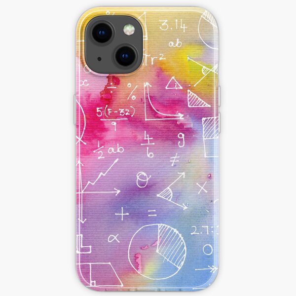 Math formulae (watercolor background) iPhone Soft Case
