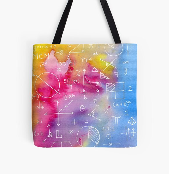 Math formulae (watercolor background) All Over Print Tote Bag