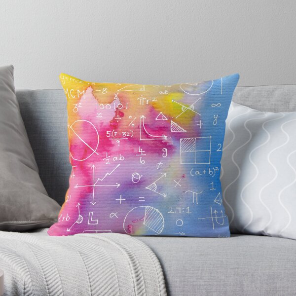 Math formulae (watercolor background) Throw Pillow
