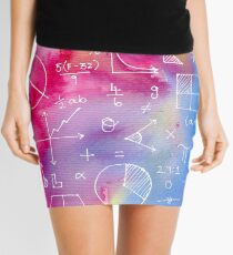 Math formulae (watercolor background) Mini Skirt
