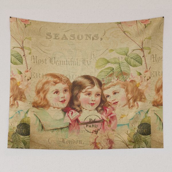 Item preview, Parisienne Childs Play Vintage Postcard Carte Postale Floral Shabby Chic Seasons designed and sold by WizardsWorld.