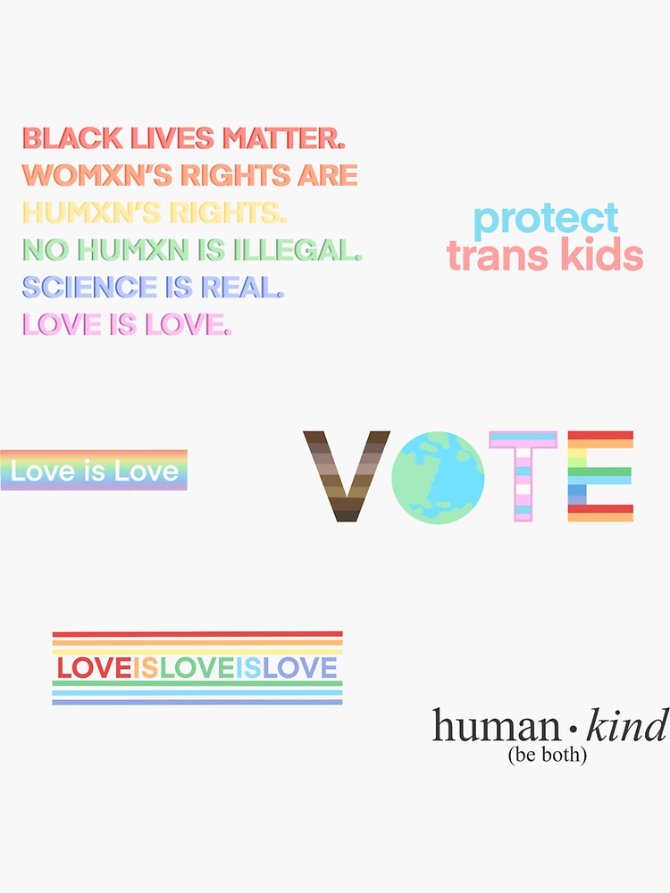Thumbnail 3 of 3, Sticker, Social Justice Pack designed and sold by baeareadesigns.